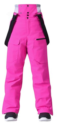 ALSOGO Damen Baggy Skihose Wasserdicht Isolierte Latzhose Winter Herren Snowboard Verstellbare Hosenträger Schneehose Winddicht Outdoor Warme Hose