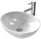 EMKE Lavabo à Poser Ovale 41.5× 33.5× 13 cm, Lavabo en Céramique pour Salle de Bain et WC Invités, Mini Lavabo Petit,Blanc