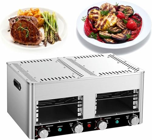 GFXYQPDNV Small Steak Oven, Portable Indoor Broiler, 1500°F Stainless Steel Barbecue Grill with 6/8-Tier Adjustable Rack, Steak Cooker Machine for BBQ,B-110V