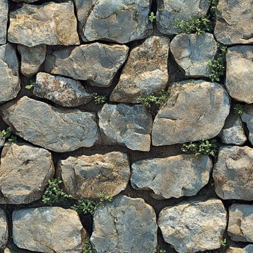 MöBelfolie Selbstklebend 40 X 1000 cm Tapeten Grau Stein Moos Simulation Wasserdicht Und Schmutzabweisend Leicht zu Installieren Geeignet FüR Badezimmer KüChe Oder Andere Wandtapeten Im Format