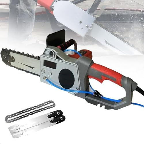 Elektrische Betonkettensäge mit bürstenlosem Motor, Betonwandschneider, leistungsstarke Kettensäge mit zwei Ketten/Führungsschiene, für Stahlbeton/rote Ziegelwand/Betonwand,CuttingDepth48cm