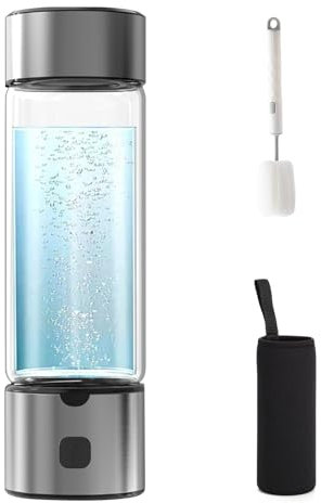 Hydrowata Hydrogen Water Bottle, Hydro Water Bottle Portable Rechargeable, Lifewater Hydrogen Water Bottles, Boost Energy Levels, Smart Hydration, No Filter Replacements Required (1pcs Silver)
