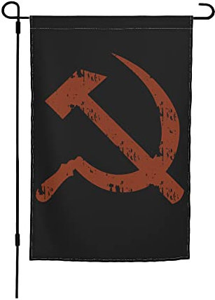 Bandiera dell'ex Unione Sovietica, bandiera da giardino con falce e martello, 12x18 pollici, bifacciale, piccola, decorativa.