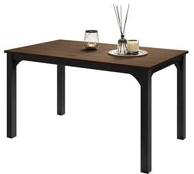 Mirjan24 Tisch für Esszimmer Fagab 140, Rechteckiger Esstisch, Ausziehbarer Tisch für Küche, L:140-178 x H:76 x B:80 cm, Küchentisch, Esszimmertisch (Schwarz/Nuss Franklin Tobacco)