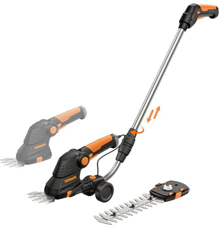 DOVMAN 3 in 1 Cordless Grass Shear, Telescopic Handle Set, Angle Adjustable Handle, 80 MIN Fast Charge, 2 Switchable Blade, 7.2V Protable Electric Grass Shear Ideal for Grass Cutting