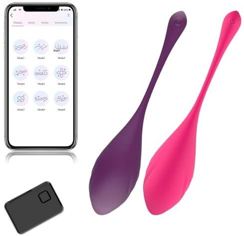 HXLXW APP Gesteuerter Mini Vibrator für Frauen mit 9 Vibrationsmodi – Klitoris und G-Punkt Auflegevibrator Bluetooth Ferngesteuert, Tragbares Sexspielzeug Vibro Eier für Paare（Lila）