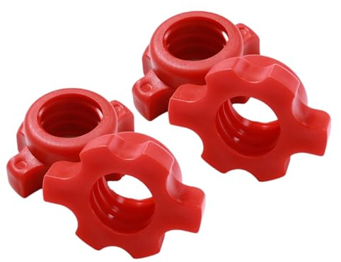 Oxtxuzdm 4 x Hantelstangen-Muttern, Sternverschlüsse, Standard-Hantelschraubkragen für Kurzhantel, Gewichtheben, Fitnesstraining, Hantelzubehör