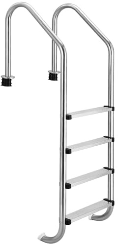 RBFGYIOP Scaletta per Piscina, Gradino Interrato in Acciaio Inox a 2/4 Gradini per Piscina Interna/Esterna, Scala Antiscivolo Resistente, Facile da Montare