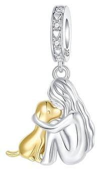 BIZK Damen Charm Anhänger für Armband 925 Sterling Silber Charm Bead Pendant für Europäische Armbänder und Halsketten