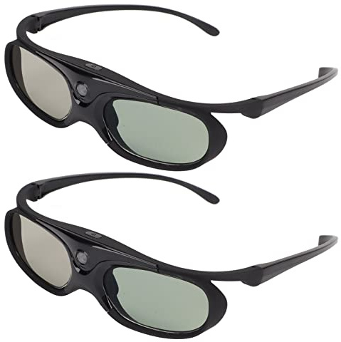 VBESTLIFE 2 Pack DLP Link 3D Glasses for Projector, 144Hz Rechargeable Active Shutter Glasses Compatible with DLP Link 3D Projectors