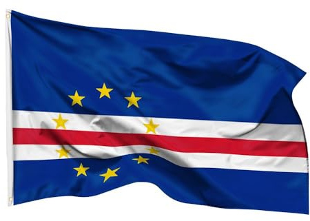 PHENO FLAGS Bandiera del Capo Verde 90 x 150 cm – Bandiera nazionale resistente alle intemperie in poliestere con doppia cucitura e occhielli in metallo