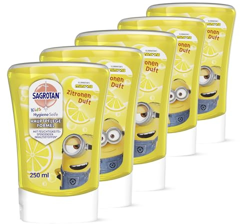 Sagrotan Kids No-Touch Handseife Nachfüller Zitronen Duft Minions 5 x 250 ml