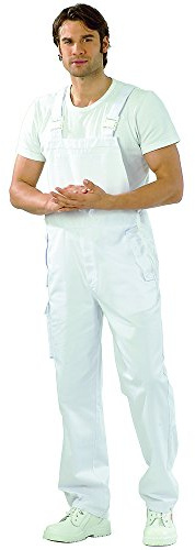 Planam 5340098 Food Herren Latzhose, Reinweiß, Größe 98