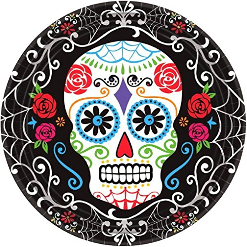 Amscan International ltd 721519 Day of The Dead Dinner Paper Plates 23cm-18 Pcs, 23 cm