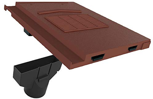 Antique Red Marley Modern, Mini Stonewold Non-Profile Roof Vent Tile & Pipe Adapter