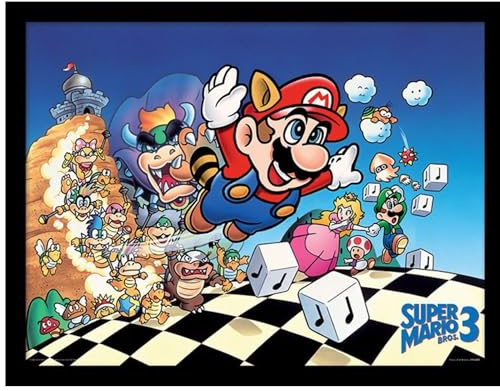 Pyramid International Super Mario Bros. 3 (Art) – Gerahmter Druck Memorabilia 30 x 40 cm, Mehrfarbig, 30 x 40 x 1,3 cm