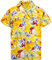 King Kameha Funky Hawaii-Hemd, Herren, Kurzarm, Flamingos, Gelb, M