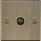 Knightsbridge CS010AB Square Edge Antique Brass TV Outlet, Antique Brass