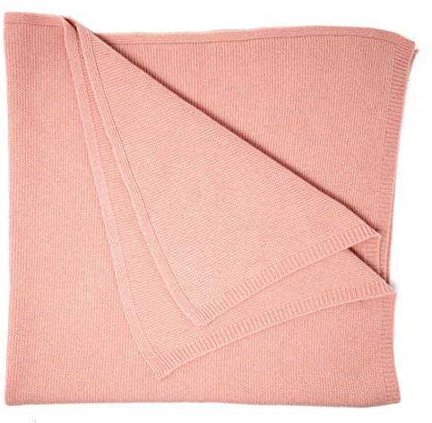Graham Cashmere Babydecke, 100 % Kaschmir, linke Maschen, groß, hergestellt in Schottland - rosa - soft pink