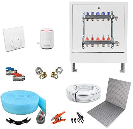 Ratiodämm Fußbodenheizung Tackersystem AluverbRohr 16x2 Möhlenhoff Regler 230V 90 m²