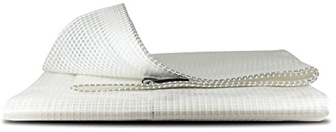 Bortaberg Tarpaulin Strengthened Waterproof Heavy Duty - Clear Tarp Sheet - Premium Quality Cover Made of 100gram/sm Reinforcing Mesh, for Camping Fishing Gardening Pets ([m]5x8 || 16'x26')