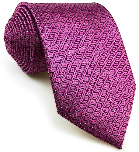 S&W SHLAX&WING Herren Tie Luxury Krawatte Fuschia Color Sólido Classic 147cm