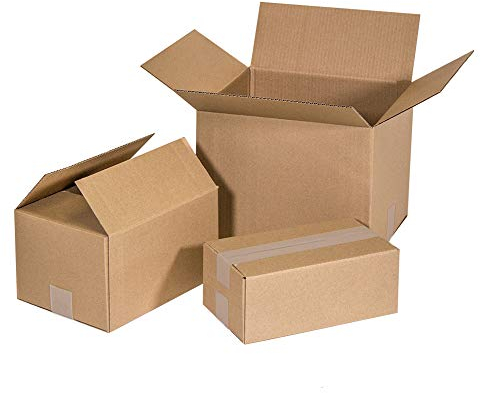 Pack de 25 boîtes en carton renforcé avec dimensions 25x20x15 cm et simple cannelure - Fabriquées en l´UE avec du carton recyclé, résistantes aux envois, au stockage et aux déménagements