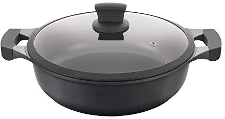 Metaltex XPERT- Cacerola Baja Aluminio Fundido, 34 cm, Antiadherente ILAG 3 capas, Full Induction Válido para Todo Tipo de Cocinas