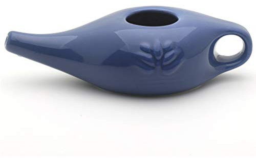 Haplws Keramik Neti Pot Yoga Professional Nasenspüler Nasenspültopf Komfortabler Ausgusstopf für die Nasenspülung 250ml