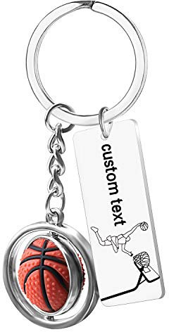 Portachiavi ciondolo basket ispiratore, collezione Sport, miglior regalo per gli amanti del basket (personalizzare-2)