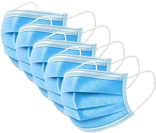 50 Stück Einweg Maske Gesichtsmaske Vlies Einwegmaske Mundschutz Staubschutz mit Ohrschlaufen 17,5 * 9,8 cm