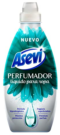 Asevi Perfumador Líquido para Lavadora Green - Perfume para la Ropa - Fragancia Fresca y Acuática - Fórmula Hipoalergénica - Dermatológicamente Testada - Ideal para Todo Tipo de Ropa