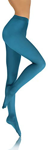 sesto senso Collants Femme Turquoise Opaque Lisse Microfibre 40 DEN Turquoise Foncé 2 XS-S Pétrol