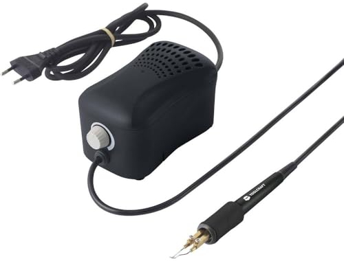 TOOLCRAFT Brandmalkolben-Set I Pyrograviergerät für Holz I Brennkolben Holzarbeiten I 20W Brennstift mit schneller Erwärmung I Kreativwerkzeuge für Holz I Pyrogravur Set I Anheizzeit: 10 s I