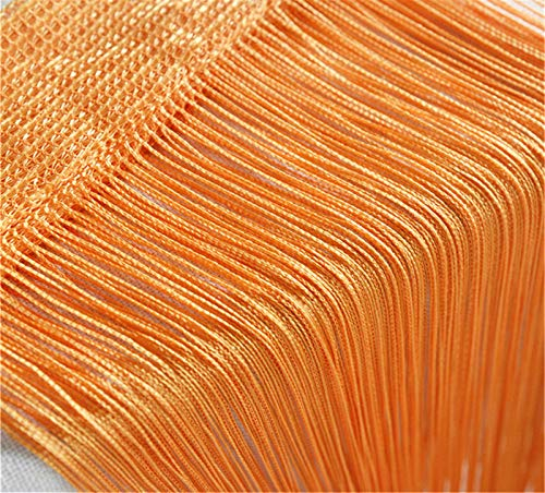 RAILONCH Fadengardine, Tür Vorhang, Stangendurchzug Fadenvorhang Türvorhang 100x200cm, Fadenstore Raumteiler für Zuhause Terrasse Schlafzimmer Hochzeit (orange)