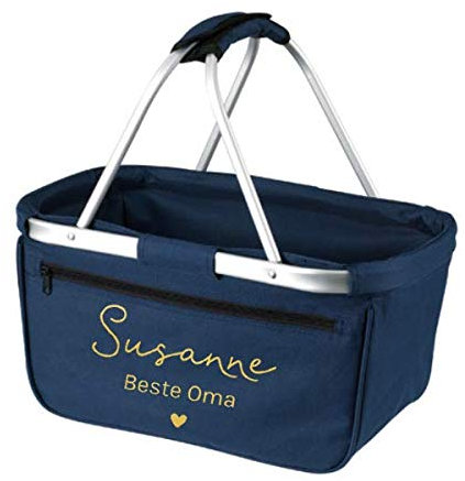personalisierter Einkaufskorb für die Beste Oma mit Name, Geschenk Oma, Geschenk Muttertag, faltbar, Muttertagsgeschenk