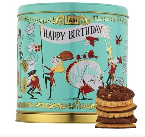 Fortnum and Mason Musical Birthday Biscuit Tin Selection Gift Present