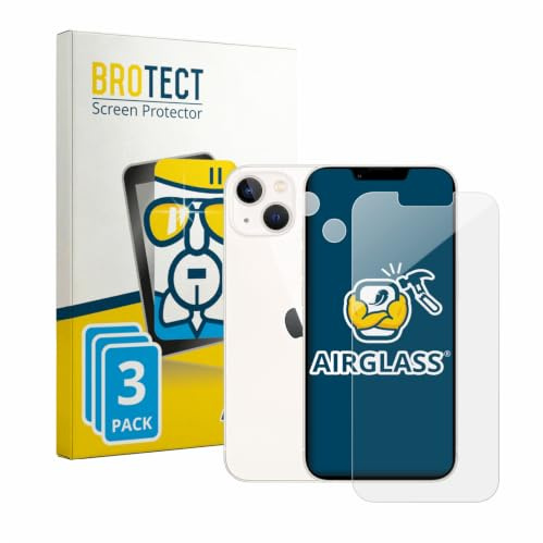BROTECT Schutzglas für Apple iPhone 13 | (Display+Kamera) 3 Stück Transparenter Displayschutz Made in Germany Schutzfolie Panzer Folie Glas 9H Einfache Montage Clear