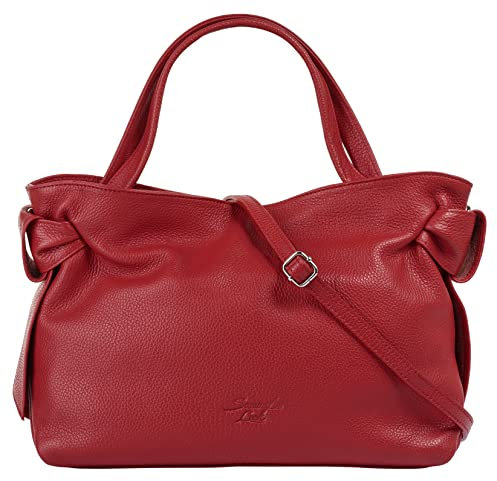 Samantha Look Handtasche Echt Leder Damen | Made in Italy, Stilvolle Leder Tasche mit Reißverschluss, Einsteckfächern und Tragehenkeln, Smartphonefach | 021331