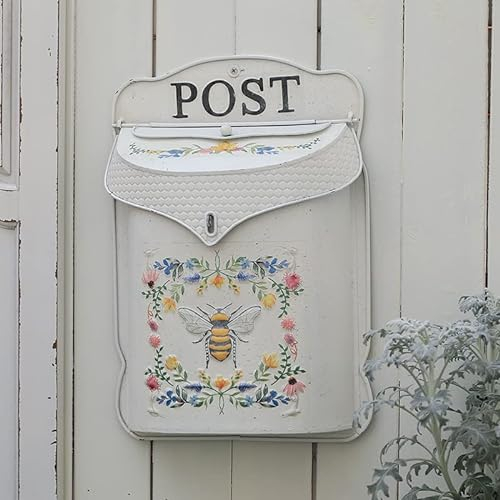 BIG FORTUNE Briefkasten Vintage Briefkasten Antik Briefkästen/Wandhalterung Außen Antik Stil Nostalgischer Charm Home Decor Metall Briefkasten Garten Outdoor Dekoration Handwerk Biene Muster