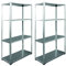 Pack of 2 RB BOSS Garage Shelving Units 145cm x 75cm x 30cm BOLTED Galvanised Steel Racking Outdoor Garden Shed Storage 4 Tier 180KG Capacity (45kg Per Shelf) for Workshop, Garage & Home