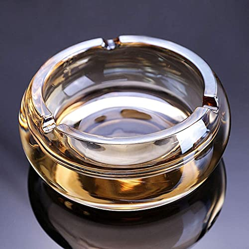 BAMBW Cendrier à Cigarettes américain créatif Multifonctionnel ménage Salon Table Basse cendrier en Verre Cristal, Or