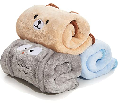 Hundedecke Katzendecken Waschbar und Flauschig, 3 Pack Weiche Warme Fleece Haustier Decken für Kleine Hunde Katzen, Haustierdecke Schlafmatte für Sofa Bett, 80x40 cm
