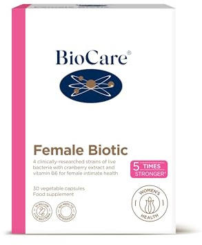BioCare Female Biotic, 30 Capsules | 10 Billion Microencapsulated Live Bacteria with Cranberry and Vitamin B6