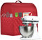 Staubdichte Abdeckung für KitchenAid-Mixer, mehrere Taschen für verschiedene Küchengeräte, wasserabweisend, einfache Reinigung (rot, passend für Schüsselheber von 5–8 Quart)