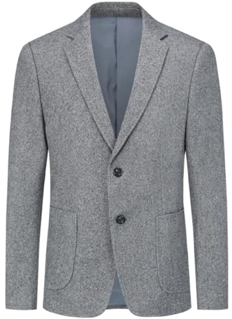 Allthemen Mens Blazer 2 Buttons Business Long Sleeve Suit Jacket | Mens Single Breasted Suit Blazer Business Casual Lightweight Blazer Smart Sport Regular Fit Suit Jacket for Wedding