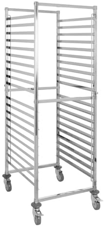 GastroHero Tablettwagen, 40x GN 1/1, 20x GN 2/1, Edelstahl TR-20L | Doppelschienen, 30 kg Kapazität/Etage, ideal für Cafeteria oder Mensa, 4 Lenkrollen, davon 2 gebremst, 65mm Zwischenabstand