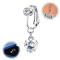 YAODCA Faux Piercing Nombril pour Femme Clip sur Anneaux de Nombril Acier Chirurgical 316L CZ Papillon Coeur Faux Piercing Nombril Non Percé Piercing Bijoux avec Boîte Cadeau 2