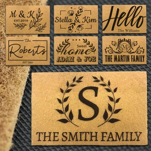 xrlsg Personalisierte Fußmatte Individuelle Fußmatten für die Haustür Terrasse oder den Eingangsbereich Monogrammierte Willkommen-Fußmatte Geschenk für Einweihungen Hochzeiten und Jubiläen