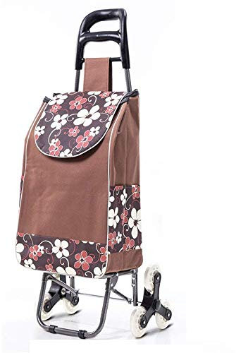 Trolley-Einkaufswagen, zusammenklappbarer Einkaufswagen, Wäschewagen mit großem Fassungsvermögen, Dreirädern und Abnehmbarer, wasserdichter Oxford-Stofftasche für Zuhause, Leichter Einkaufswagen